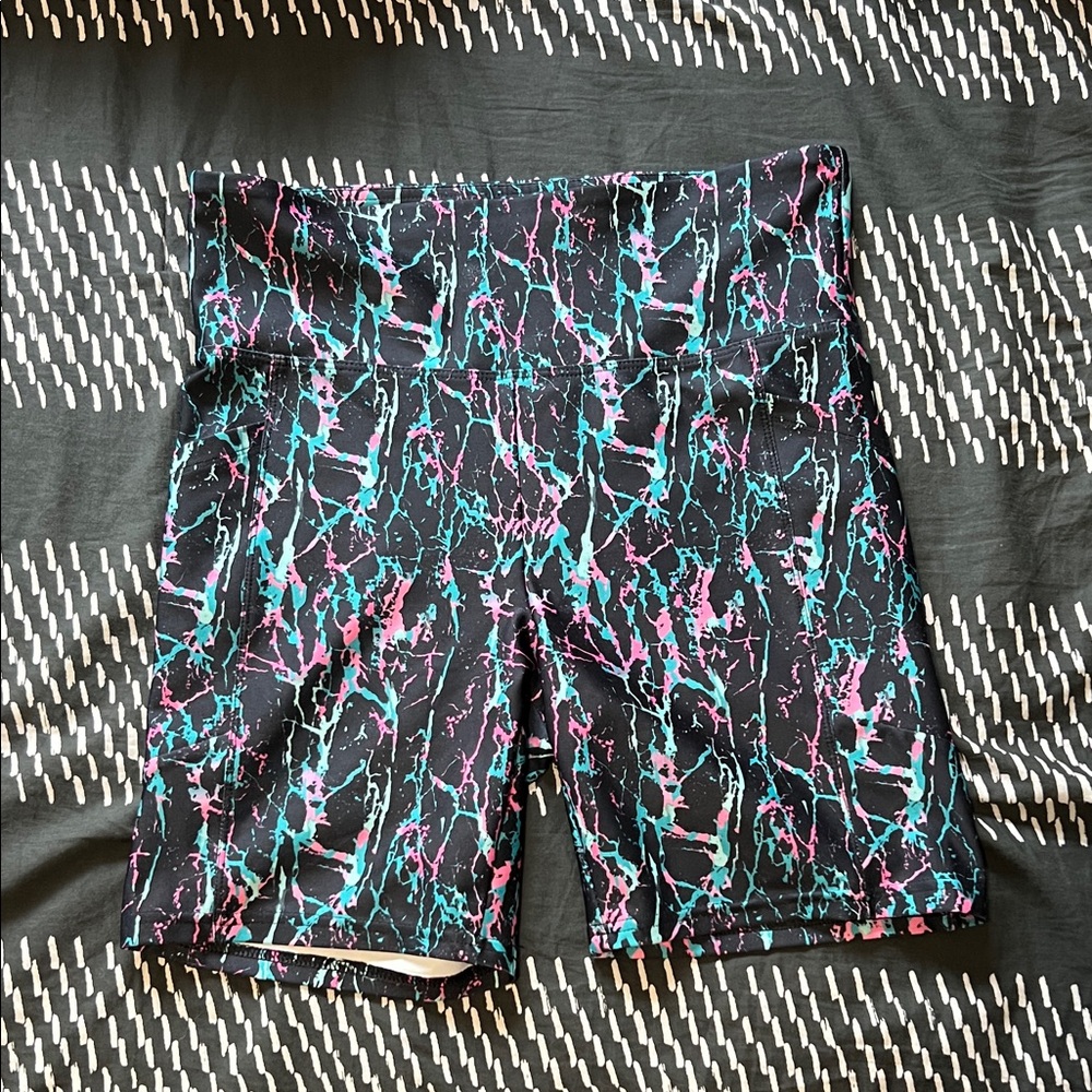 Colorful Abstract Print Athletic Shorts